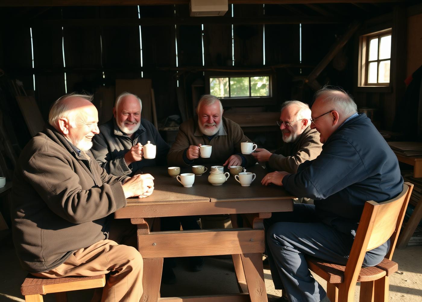 Members sharing tea