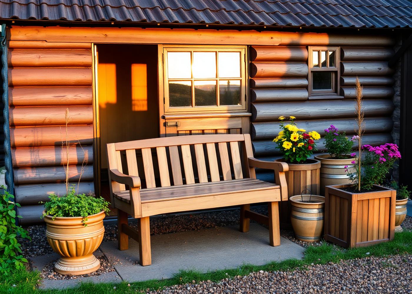 A handcrafted oak bench